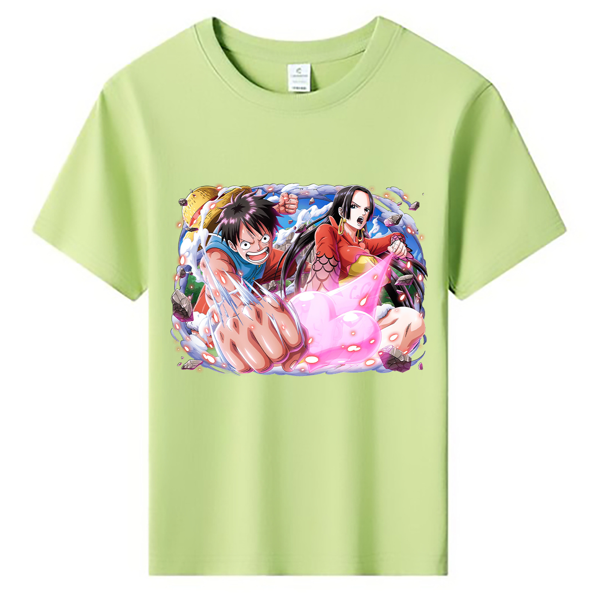 ワンピース モンキー・D・ルフィ ONE PIECE Monkey D. Luffy 綿100％キッズTシャツ（フロントプリント）